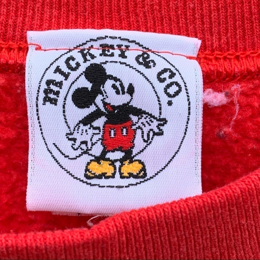 Vintage Mickey & Co Sweatshirt Red Crewneck Plaid Disney World Mickey Mouse - Picture 5 of 6